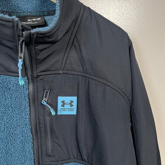 Under Armour Mens Mission Boucle Sherpa Swacket Jacket Size XL UA Full Zip Blue - Picture 4 of 11